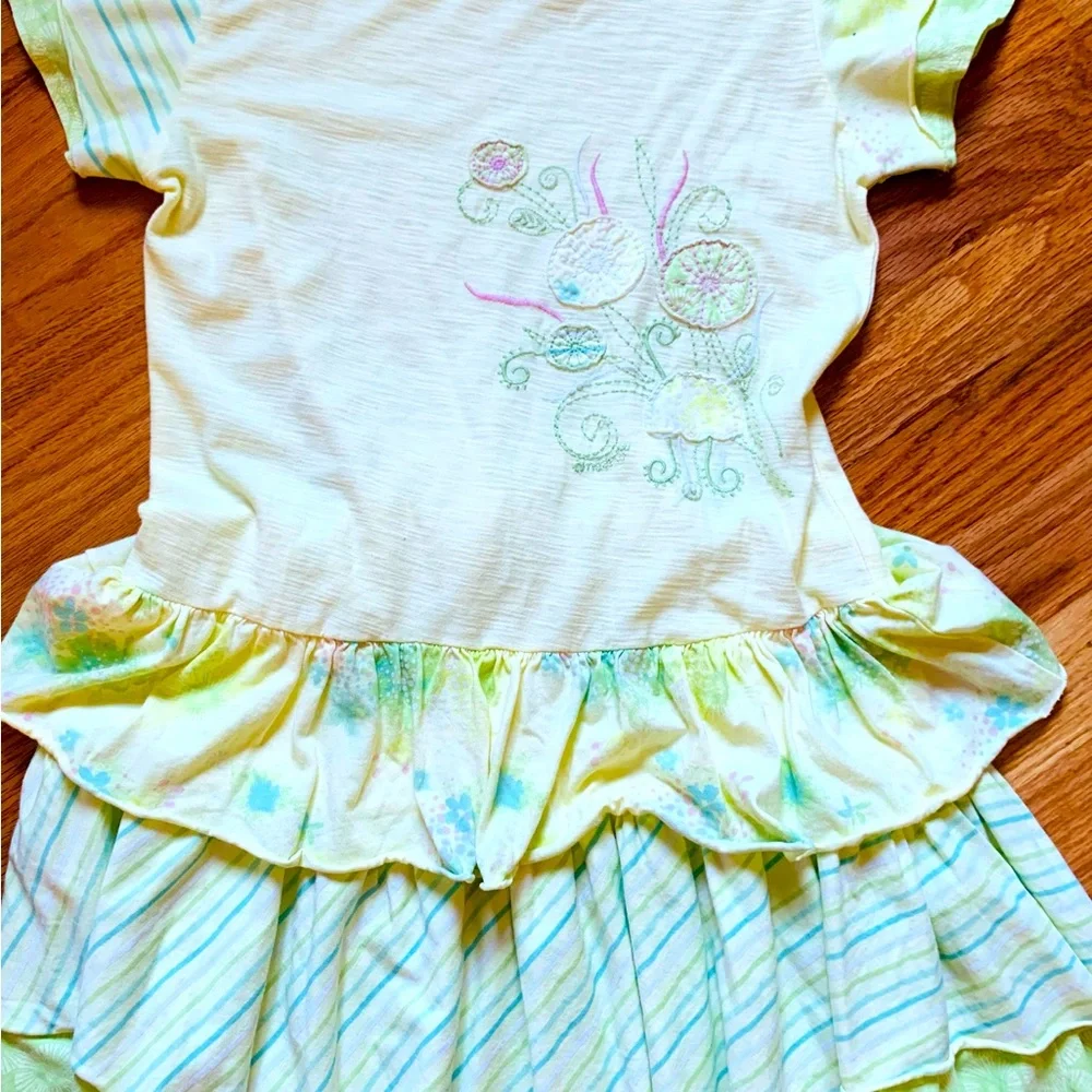 Naartjie NWOT XXXXL size 10 - girls - dress +leggings - yellow and light green